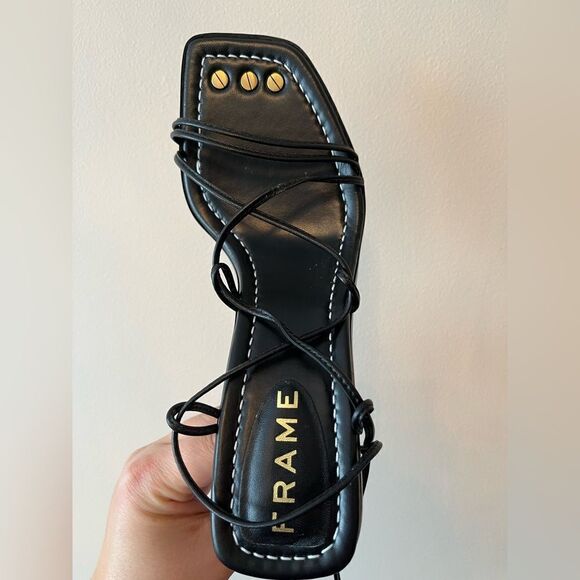 FRAME Le Doheny Heel Sandals Black - Picture 10 of 12